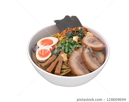 拉麵店和中餐館常見的叉燒拉麵 拉麵店和中餐館常見的叉燒拉麵 128609694