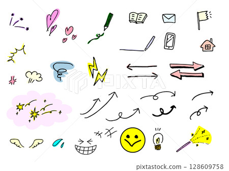 Cute handwritten hand drawn notes 128609758