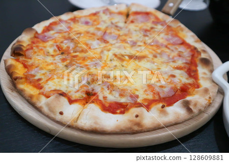 ham and cheese pizza or cheese pizza or Hawaiian pizza or Italian pizza ham and cheese pizza or cheese pizza or Hawaiian pizza or Italian pizza 128609881