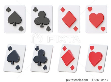 Cartoon Style playing card set 3D graphic 128610447