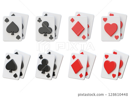 Cartoon Style playing card set 3D graphic 128610448