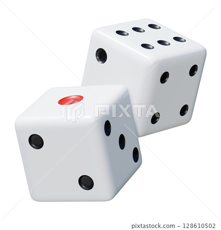 cartoon style game dice 3D graphic 128610502