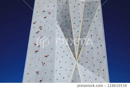 Modern climbing wall in Lhasa city,Tibet, China 128610538
