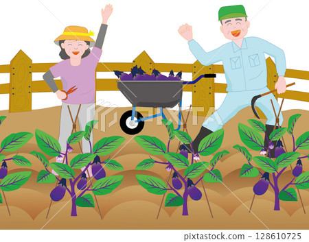 老年夫婦享受園藝樂趣 128610725