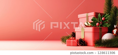 Colorful 3D Holiday Sale Banner Design Colorful 3D Holiday Sale Banner Design 128611306