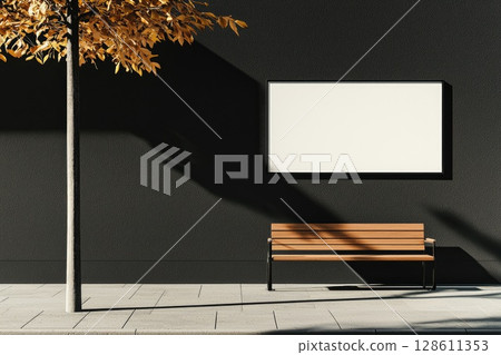 Clean White Billboard with Blank Space Outdoors Clean White Billboard with Blank Space Outdoors 128611353