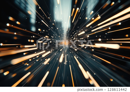 Dynamic Radial Lines with Light Particles Effect 128611442