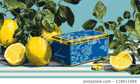 citrus in a glass jar on a blue background citrus in a glass jar on a blue background 128611998