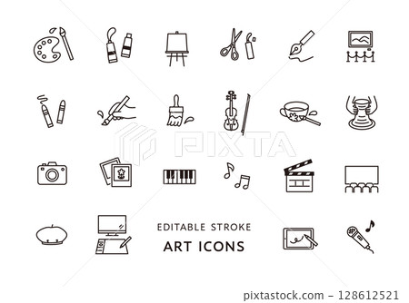 Art related icon set (monochrome) 128612521