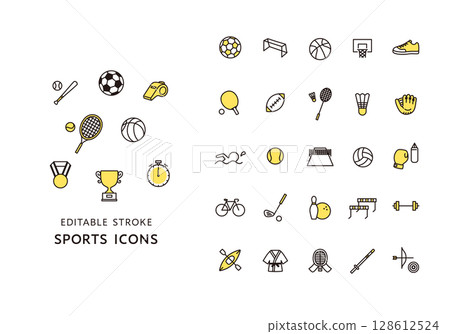 各種運動圖示集（彩色） 128612524