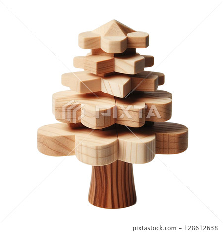 Geometric Wooden Tree Toy with Chunky Block Design for Creative Play and Room Display Geometric Wooden Tree Toy with Chunky Block Design for Creative Play and Room Display 128612638