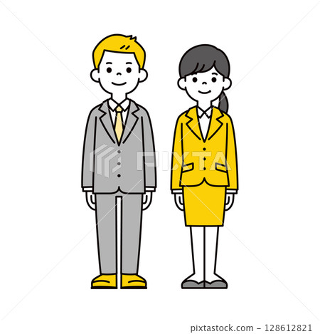 尋找工作的年輕男女全身插圖素材集_向量 尋找工作的年輕男女全身插圖素材集_向量 128612821