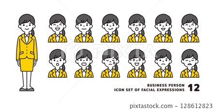 Avatar icon material set of various facial expressions of young women looking for a job_vector Avatar icon material set of various facial expressions of young women looking for a job_vector 128612823