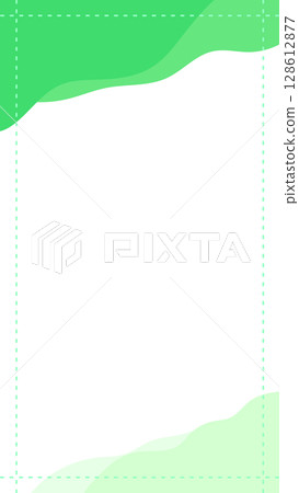 Green wavy corner and dashed vertical frame 9:16 Green wavy corner and dashed vertical frame 9:16 128612877