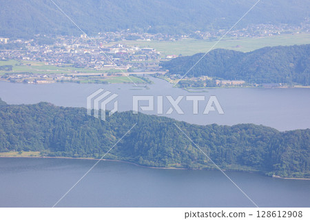 從福井縣五湖露台眺望三方五湖 128612908