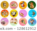 Round birthday sticker 128612912