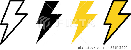 Lightning strike icon 01 128613301