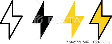 Lightning strike icon 03 128613302