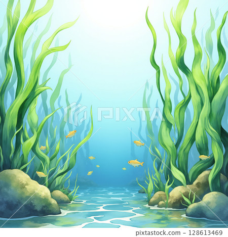 水彩海藻森林 水彩海藻森林 128613469