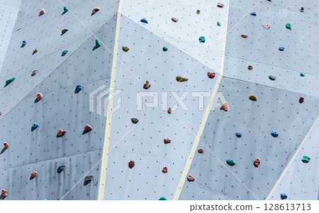 Modern climbing wall in Lhasa city,Tibet, China 128613713