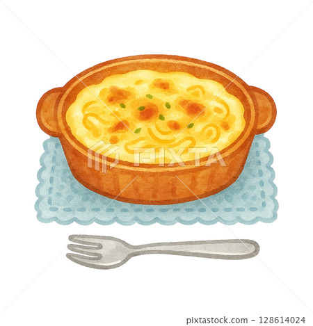 [咖啡店] 通心粉焗烤插畫/類型2 128614024