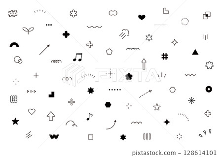 Decoration, decoration, simple, illustration, vector, material, set, arrow, heart, line drawing, symbol, icon 128614101