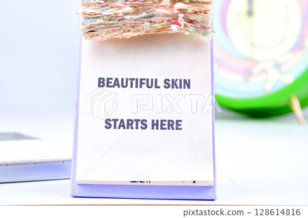The BEAUTIFUL SKIN concept phrase STARTS HERE. The concept of beauty and stroke 128614816