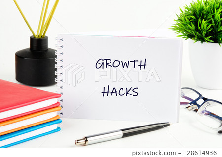 The Concept Phrase of GROWTH HACKS. Business concept. A place to copy. Business, technology, internet and network concept 128614936