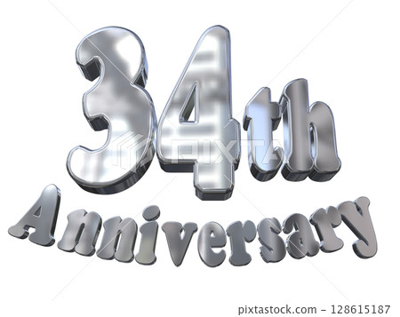3DCG text "34th Anniversary/34th Anniversary Mark Sparkle" 3DCG text "34th Anniversary/34th Anniversary Mark Sparkle" 128615187