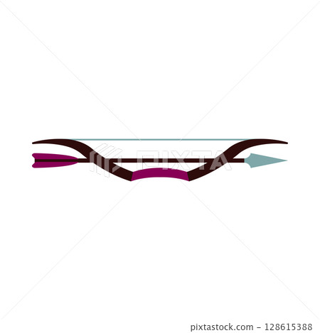 Crossed arrow with bow. Vector logo and illustration.  128615388
