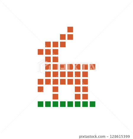 Deer outdoor logo. Vector illustration and icon.  128615399