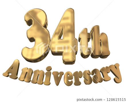 3DCG文字“34週年/34週年紀念馬克·斯帕克” 3DCG文字“34週年/34週年紀念馬克·斯帕克” 128615515