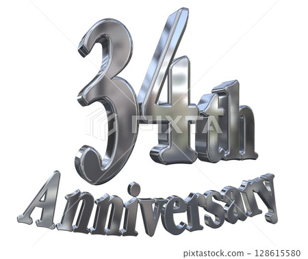 3DCG text "34th Anniversary/34th Anniversary Mark Sparkle" 3DCG text "34th Anniversary/34th Anniversary Mark Sparkle" 128615580