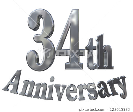 3DCG text "34th Anniversary/34th Anniversary Mark Sparkle" 3DCG text "34th Anniversary/34th Anniversary Mark Sparkle" 128615583