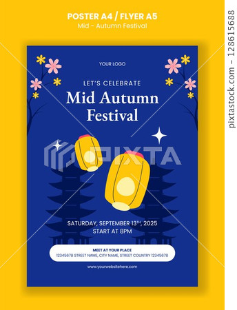 Lantern and Moon Theme for Mid-Autumn Festival in Hand-Drawn Flat Social Media Flyer Lantern and Moon Theme for Mid-Autumn Festival in Hand-Drawn Flat Social Media Flyer 128615688
