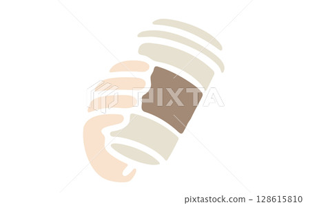 手與外賣咖啡 128615810