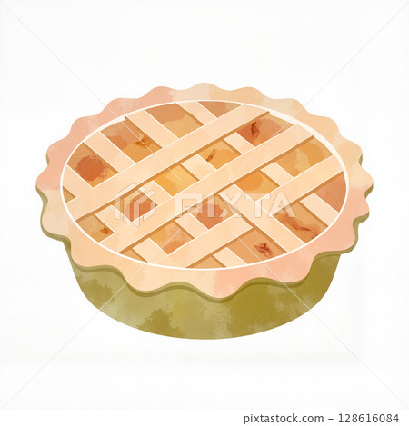 Delicious apple pie in soft pastel colors, culinary delight Delicious apple pie in soft pastel colors, culinary delight 128616084