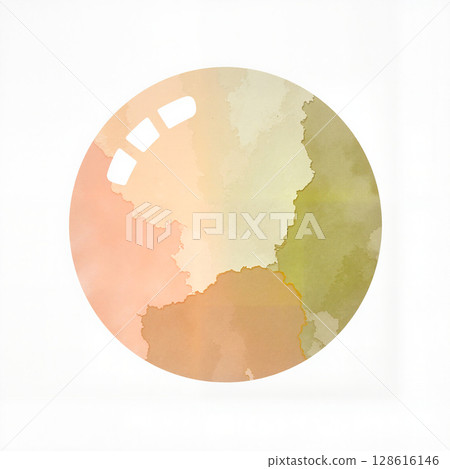 Soft pastel billiard ball design on white background, artistic symbolism Soft pastel billiard ball design on white background, artistic symbolism 128616146