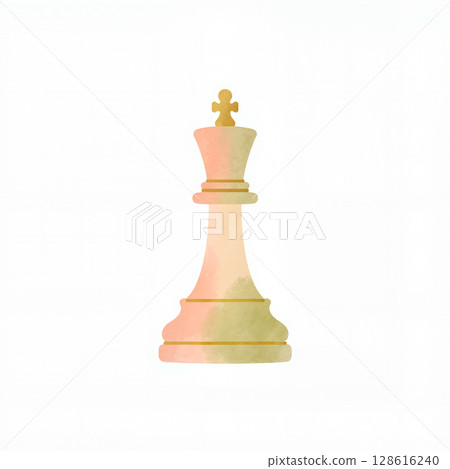 Elegant chess piece in pastel colors on white background, strategy concept Elegant chess piece in pastel colors on white background, strategy concept 128616240