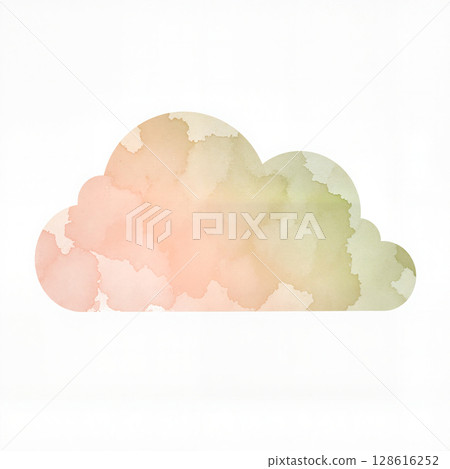 Pastel cloud with gold and olive accents on white background, tranquility Pastel cloud with gold and olive accents on white background, tranquility 128616252