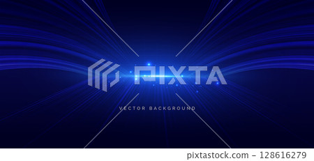 Technology futuristic lines glowing on dark blue background. 128616279