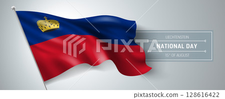 Liechtenstein happy national day greeting card, banner vector illustration 128616422