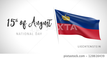 Liechtenstein national day vector banner, greeting card. Liechtenstein national day vector banner, greeting card. 128616439