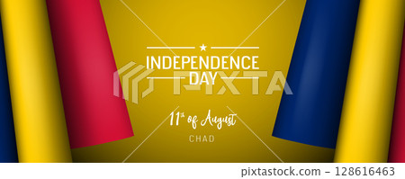 Chad independence day vector banner, greeting card 128616463