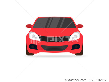 Red sport car front view stock illustration 128616497