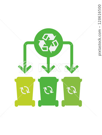 Waste recycling line color icon. 128616500