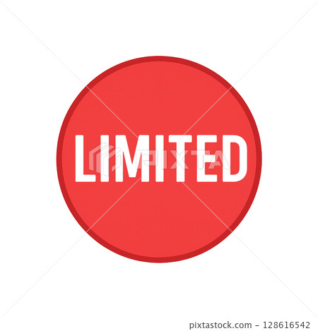 The eye-catching red LIMITED mark, the red limited edition pop for sales, and the highlighted limited edition label design 128616542