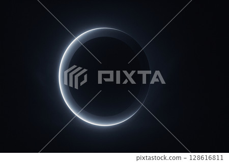 具有浮動光影圓圈的未來空間背景 具有浮動光影圓圈的未來空間背景 128616811