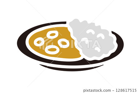 Curry and rice illustration Curry and rice illustration 128617515