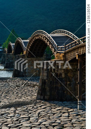 Kintai-kyo Bridge at dusk Kintai-kyo Bridge at dusk 128618034